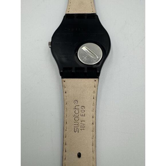Swatch Watch Blue Tune GX119 Leather 34mm 1990 unisex New